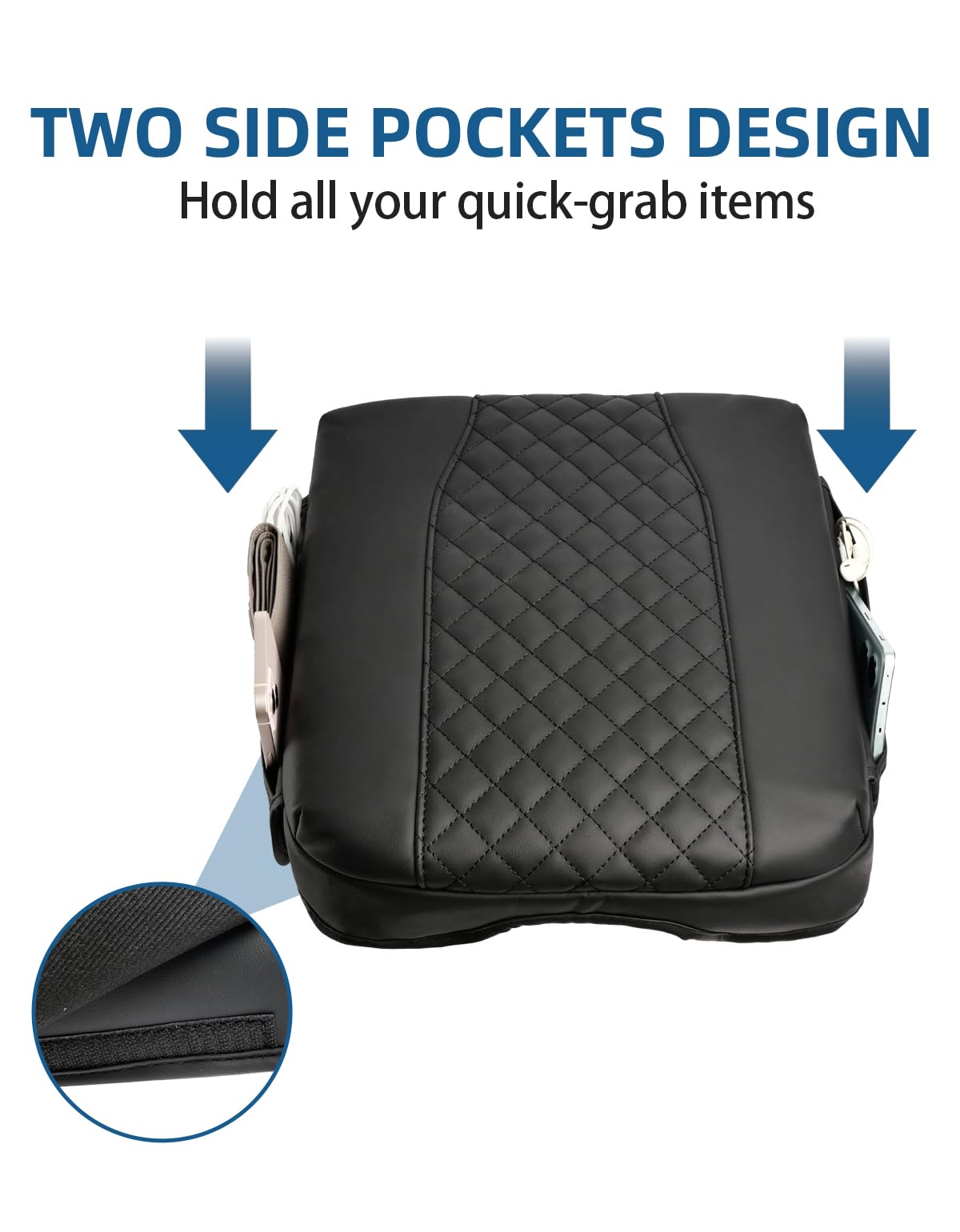 Thickened Console Cover (1.2") for 2019-2025 Chevy/GMC Trucks & SUVs (Bucket Seats) - 2 Pockets