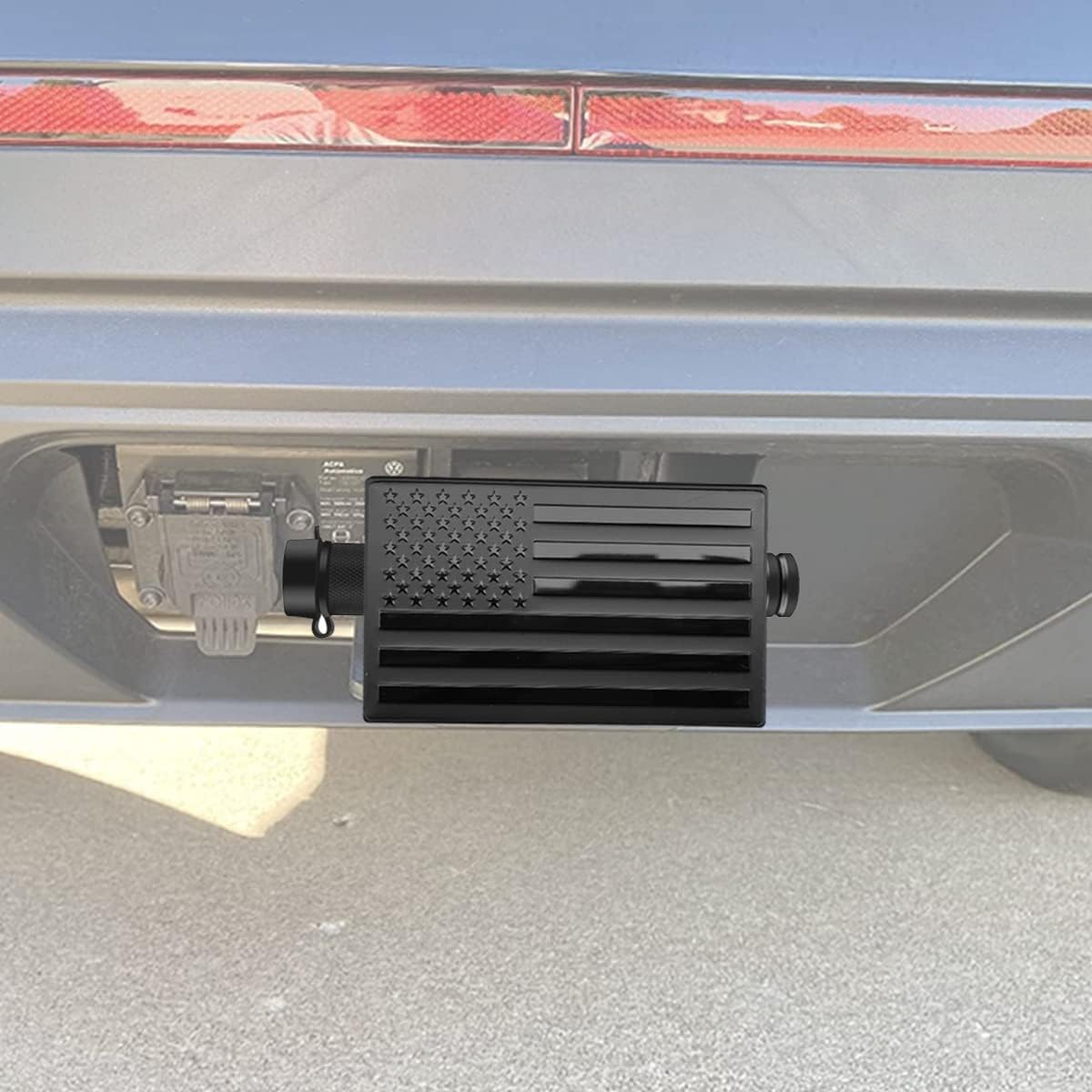 Heavy American Flag Metal Trailer Hitch Cover for 2 inch Receivers - OHMU