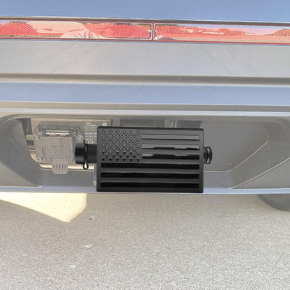Heavy American Flag Metal Trailer Hitch Cover for 2 inch Receivers - OHMU