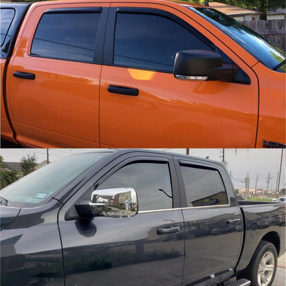 In-Channel Rain Guards (4-PCS) for 2009-2018 Ram 1500 & 2010-2025 Ram 2500/3500 Crew/Mega Cab (Smoke)