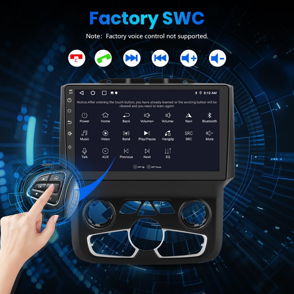 AWESAFE [2+64GB] Android 13 Car Stereo for Dodge Ram 1500 2500 3500 2013-2018 Auto AC with Wireless CarPlay/Android Auto, 9" Touch Screen Radio Replacement with Bluetooth/GPS/WiFi