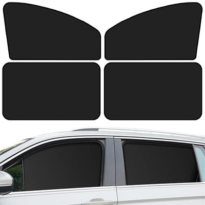 Car Window Sun Shades, Universal Interior, Double-Sided Black (4pcs)