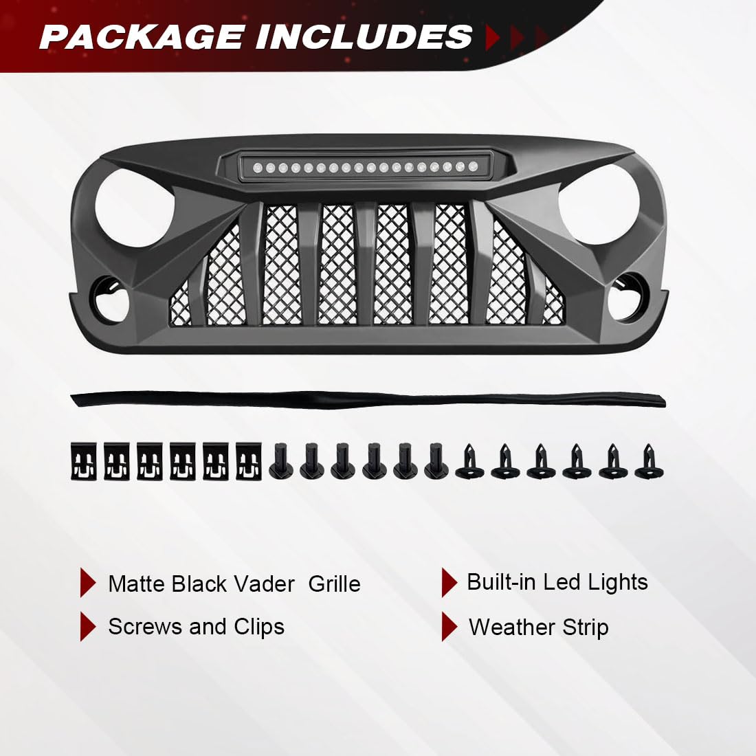 Jeep Wrangler JK Front Grille with Off-Road Lights