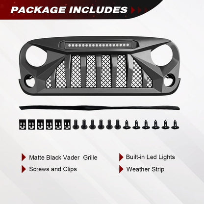 Jeep Wrangler JK Front Grille with Off-Road Lights