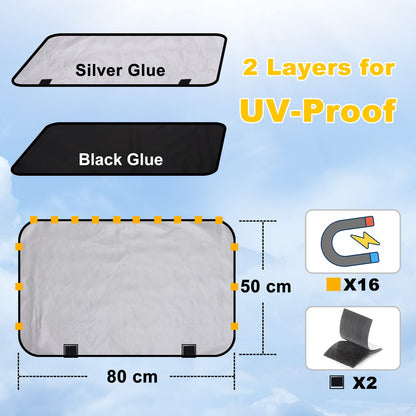 Magnetic Car Window Sun Shades for Baby, 2 PCS, UPF50+, Blocks UV