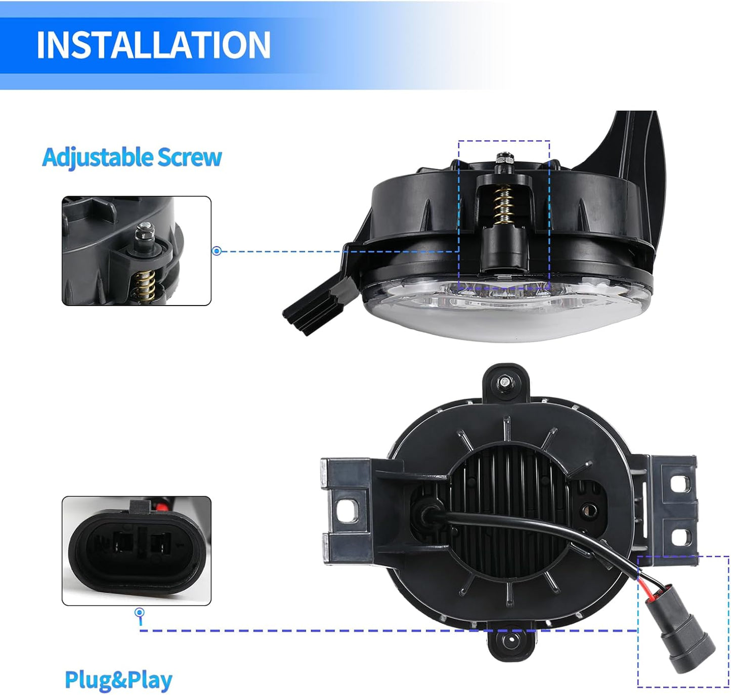 2-PCS LED Fog Lights for 2002-2008 Ram 1500, 2003-2009 Durango & 2004-2006 Ram 2500/3500