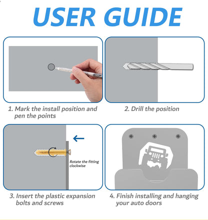 Heavy-Duty Door Storage Hangers (4-PCS) with Rubber Mount for 1956-2021 Jeep Wrangler & Gladiator