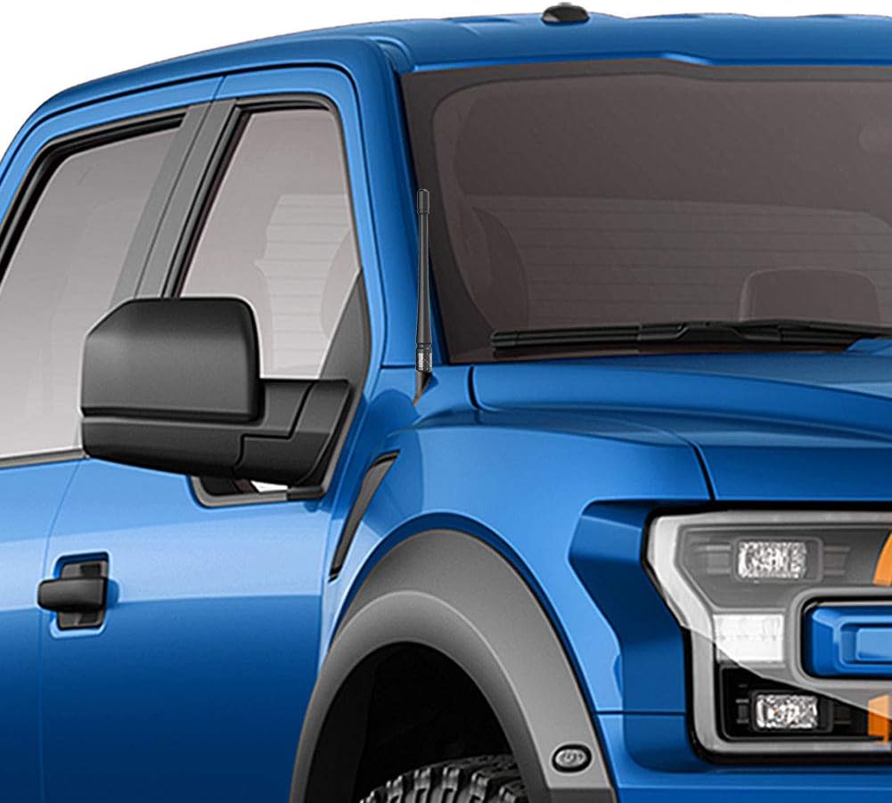 RYDONAIR Short Antenna Compatible with Ford F150 2009-2025 & Ford Bronco 2021-2025, Internal Copper Coil for Enhanced Reception, Car Wash Proof, 7 inches Rubber Antenna Replacement