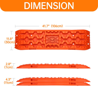 Off-Road Traction Boards with Jack Base - Heavy-Duty Recovery Tracks for 4x4/SUV/Truck (Large)
