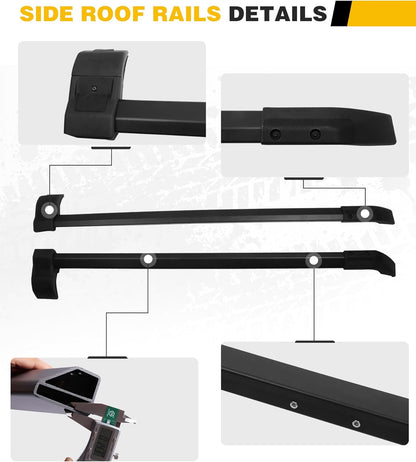 5PCS Cross Bars Roof Rack Rails Kit Fit for Ford Bronco Hard TOP 2Door & 4Door 2021-2025, Rooftop Luggage Rack Crossbars Cargo Carrier Accessories
