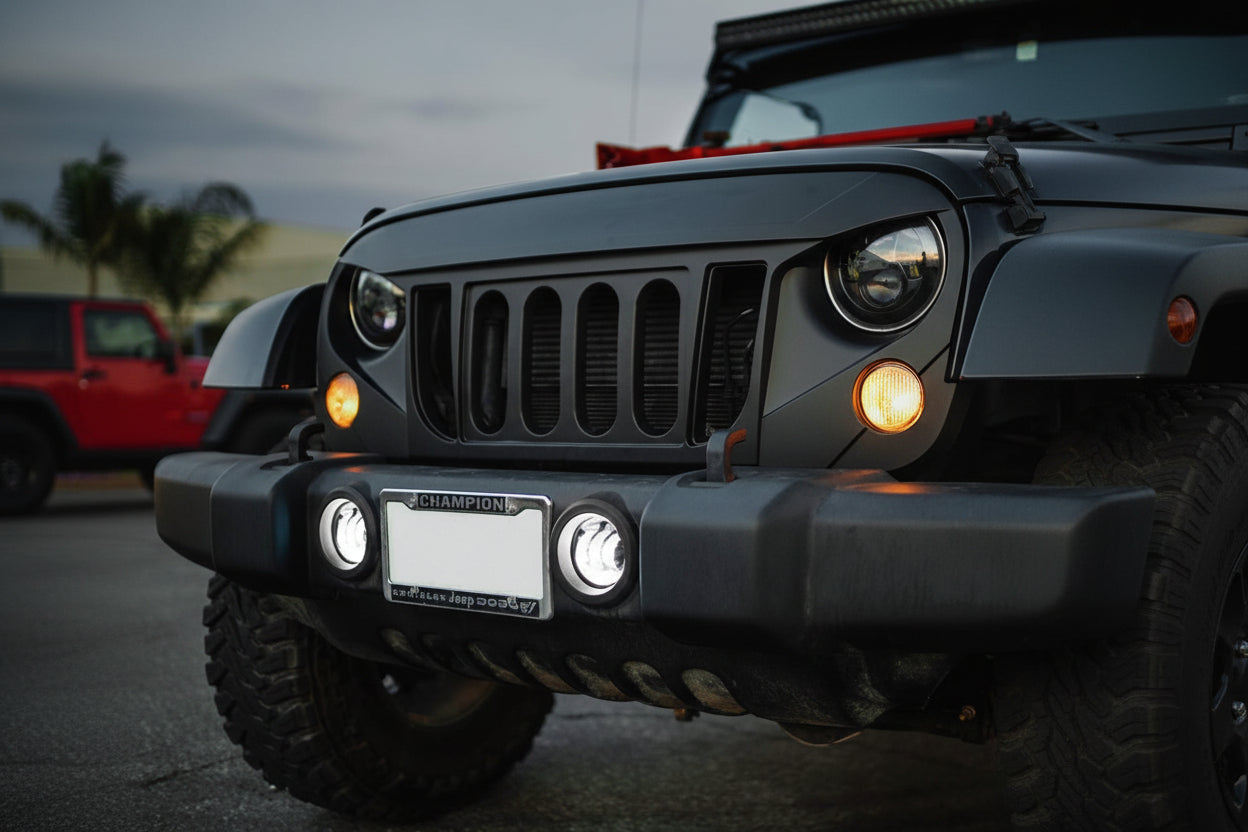 DOT Approved 4" 60W LED Fog Lights for 2007-2018 Jeep Wrangler JK