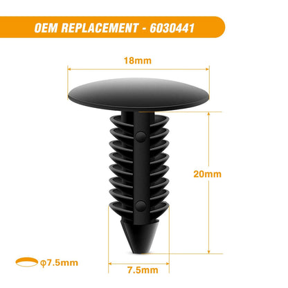 60-PCS Fender Flare Retainer Clip Kit for Jeep/Chrysler/Ford/GMC - Includes Fastener Remover
