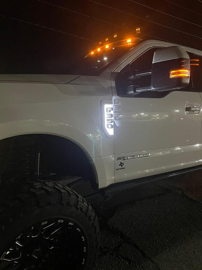 LZ Auto - LED Vent Light - Compatible with Ford F150, Ranger, Raptor | Amber | LED Position Accent Light Truck Accessories (White)