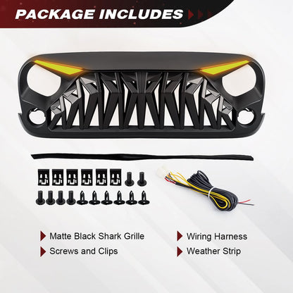 Matte Black Front Grill for Jeep Wrangler JK JKU