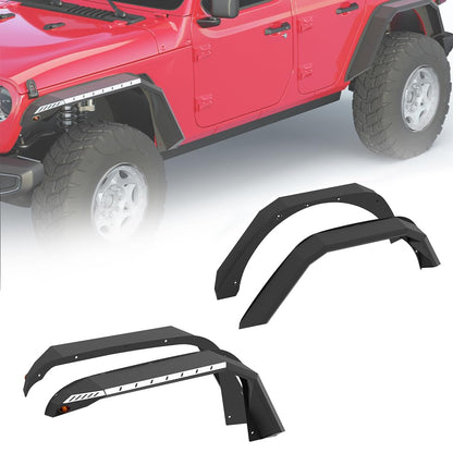 Jeep Wrangler JL Flat Fenders with LED Turn Signals (2/4 Doors)