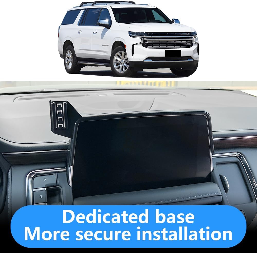 Car Phone Holder for Chevy Tahoe 2021 2022 2023 2024 and Chevrolet Suburban 2021-2024 Auto Interior Accessories Best Cell Phones Mount Cellphone Mobile Cradle Charging Navigation Bracket Stand