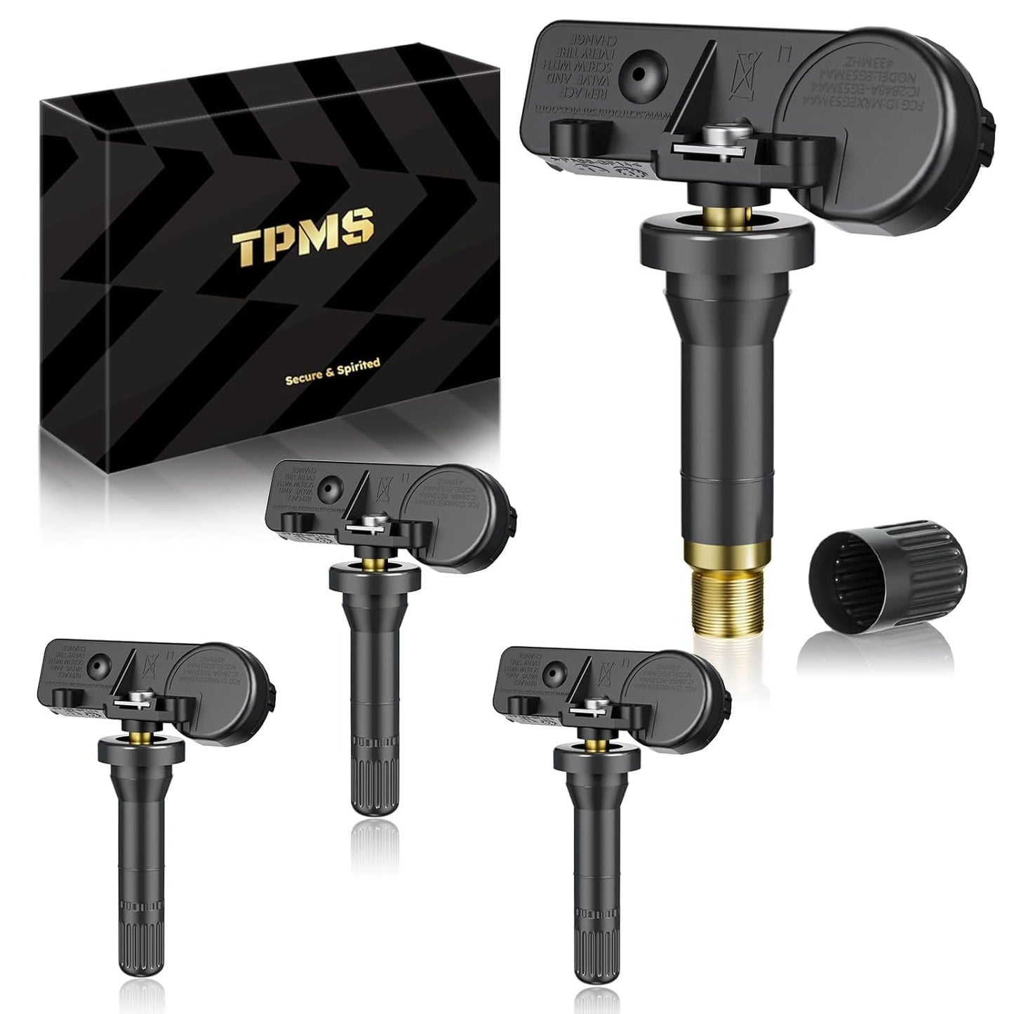 4-PCS Pre-Programmed TPMS Sensors (433MHz) for 2010-2013 Ram 1500/2500/3500 - Replaces 56029398AB/AA