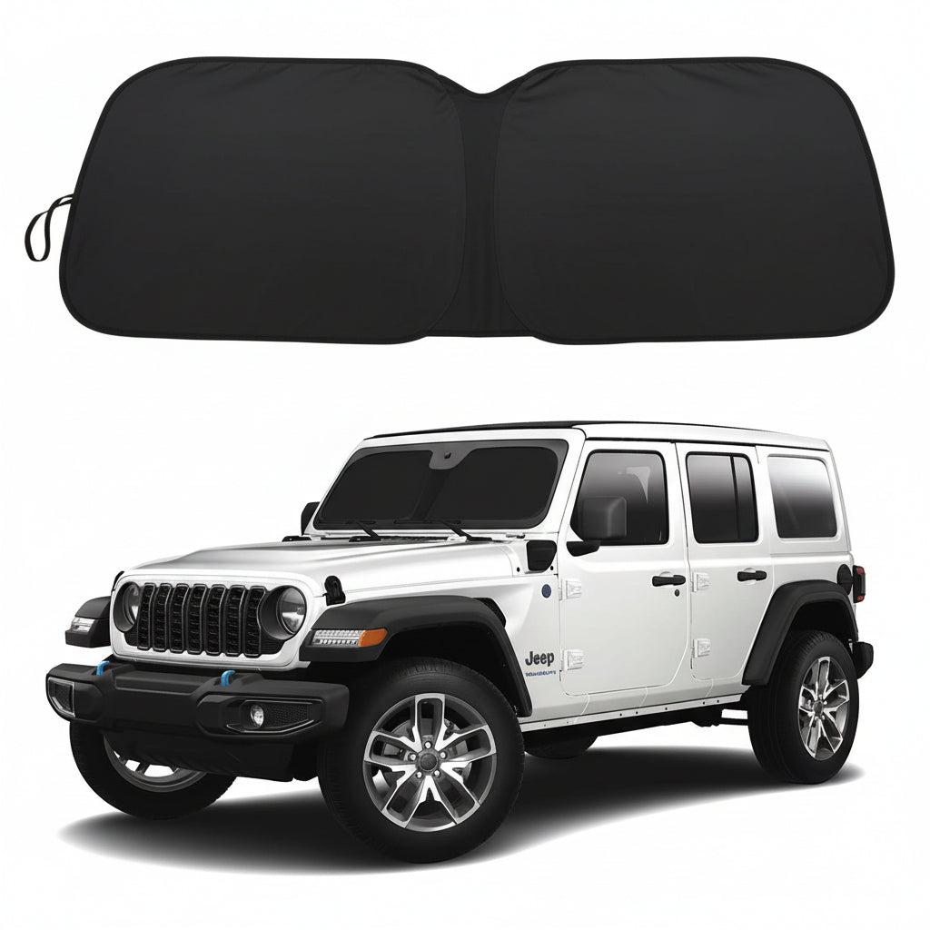 2025 Upgrade Foldable Windshield Sun Shade for 2018-2025 Jeep Wrangler JL & Gladiator