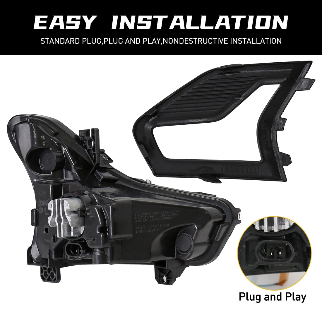LED Fog Lights for Ford Fusion 2019-2020 with Bezel