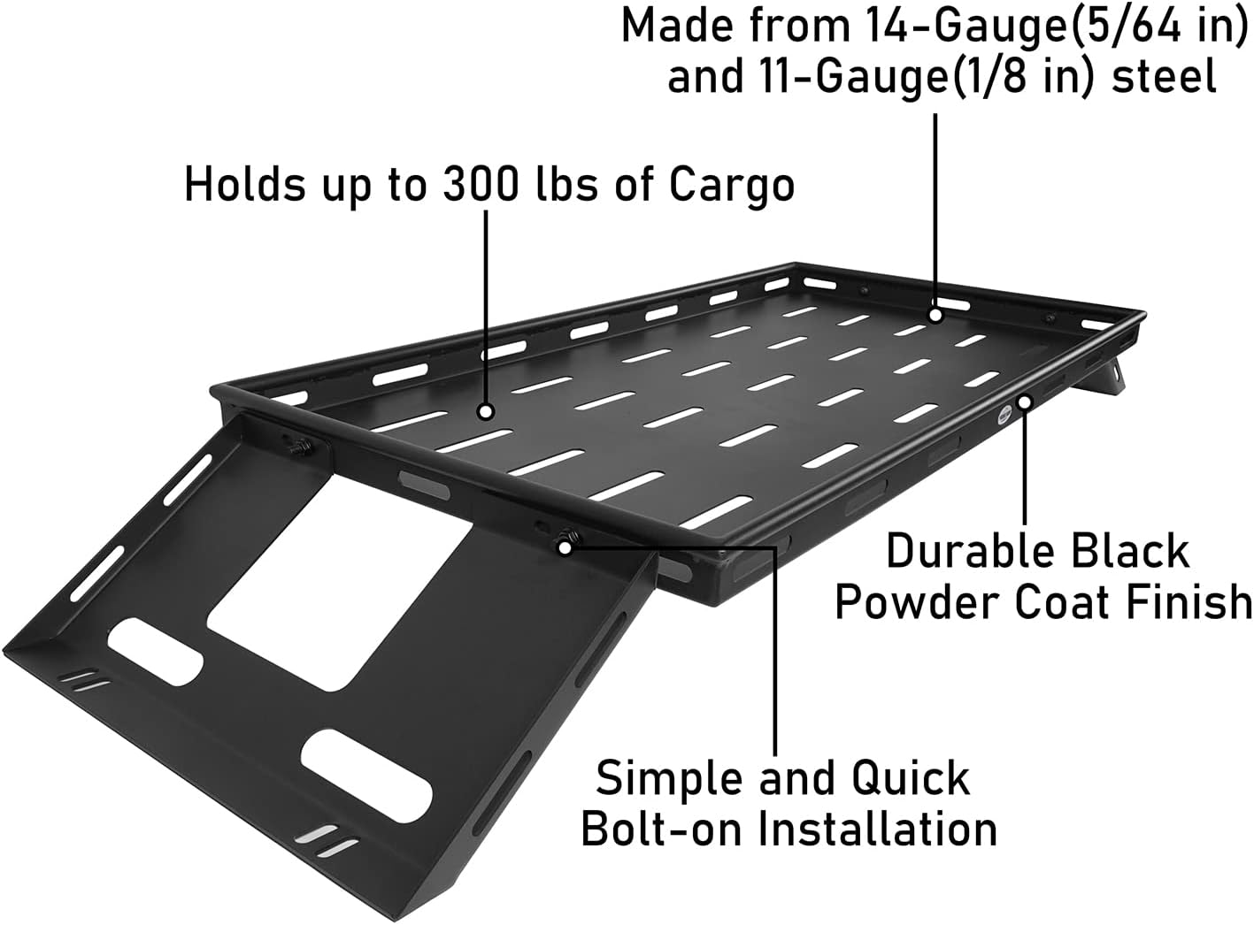 Rear Trunk Cargo Rack for 2007-2026 Jeep Wrangler JK/JL 4-Door Hardtops - Sturdy Steel Shelf