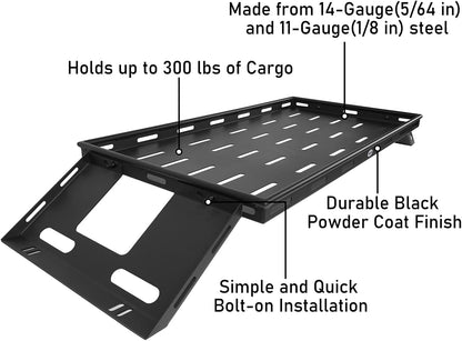 Rear Trunk Cargo Rack for 2007-2026 Jeep Wrangler JK/JL 4-Door Hardtops - Sturdy Steel Shelf