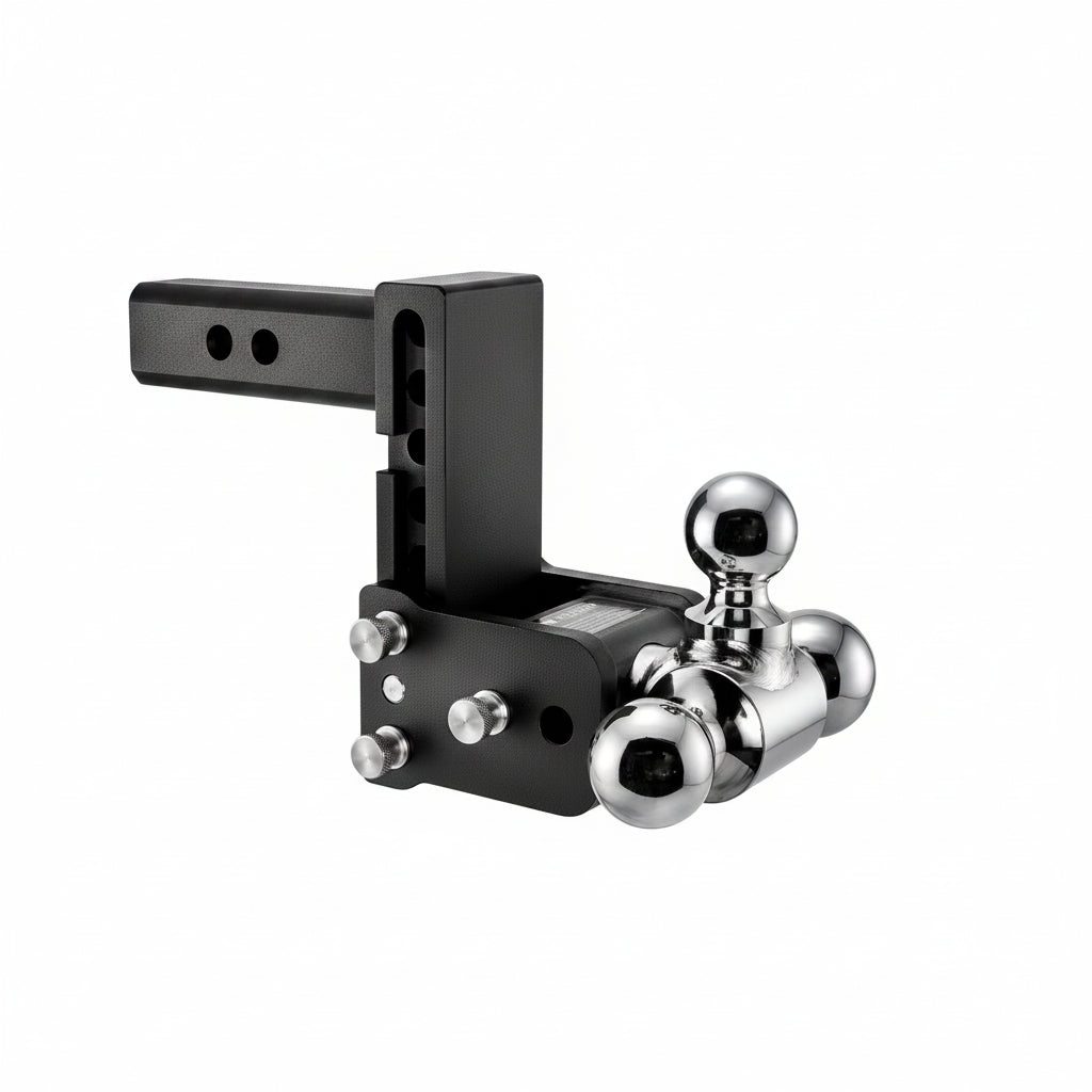 Tow & Stow Adjustable Tri-Ball Mount for 2" Receiver - 5" Drop, 10,000 lb GTW - TS10048B