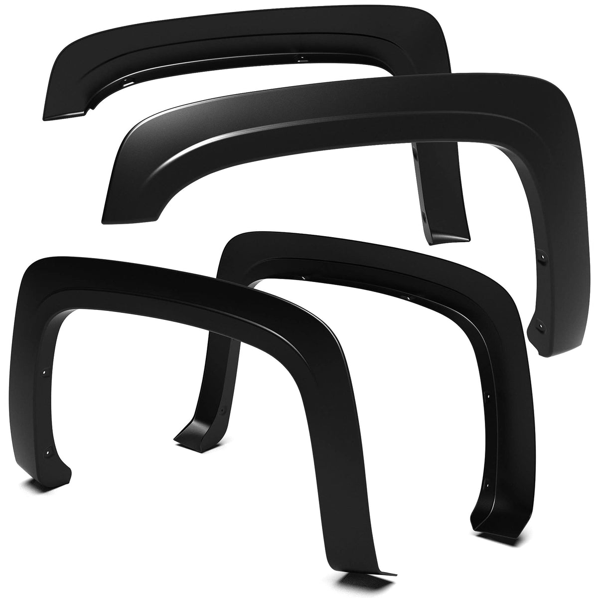 Fender Flares Compatible with 2007-2013 Chevy Silverado 1500/2500/3500HD (Excludes 2007 Classic), 4-Piece Factory Style, Textured Black