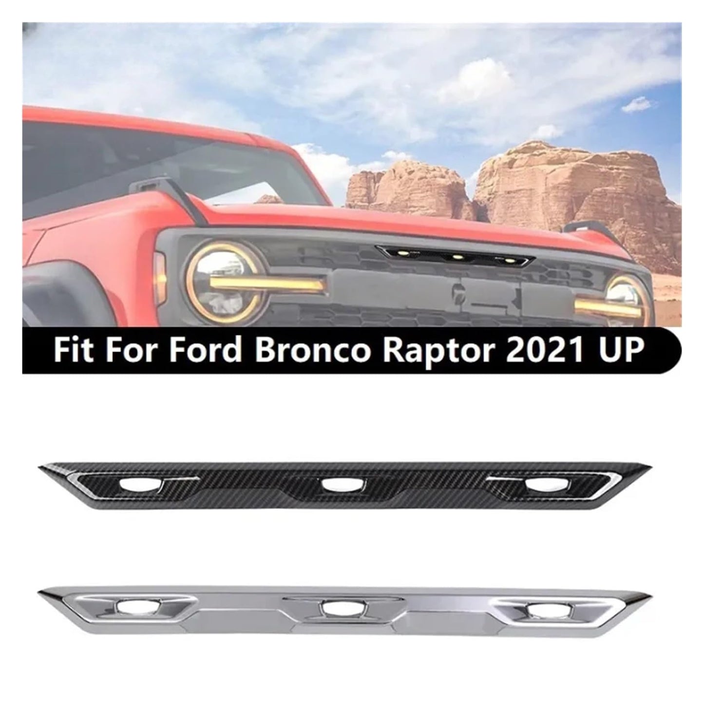 Carbon Look Grille Light Trim for Bronco Raptor