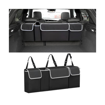Collapsible Trunk Organizer with 4 Pockets - Hanging Design for SUV/Truck/MPV