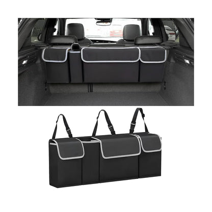 Collapsible Trunk Organizer with 4 Pockets - Hanging Design for SUV/Truck/MPV