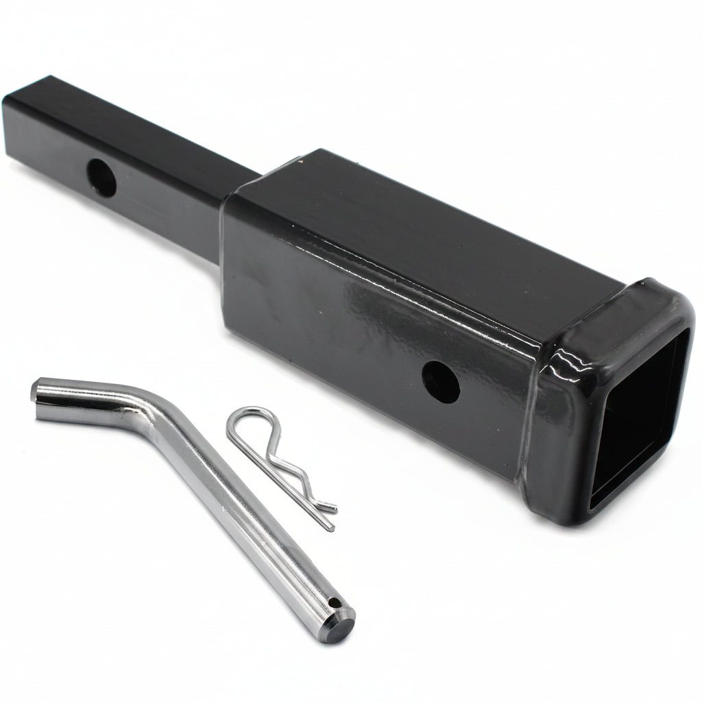 1-1/4" to 2" Hitch Adapter Receiver - 7" Extension, 350 lb Tongue Weight, Includes 5/8" Pin