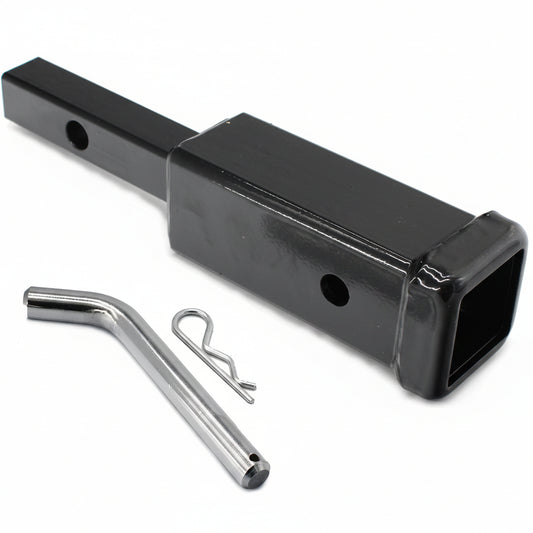 1-1/4" to 2" Hitch Adapter Receiver - 7" Extension, 350 lb Tongue Weight, Includes 5/8" Pin