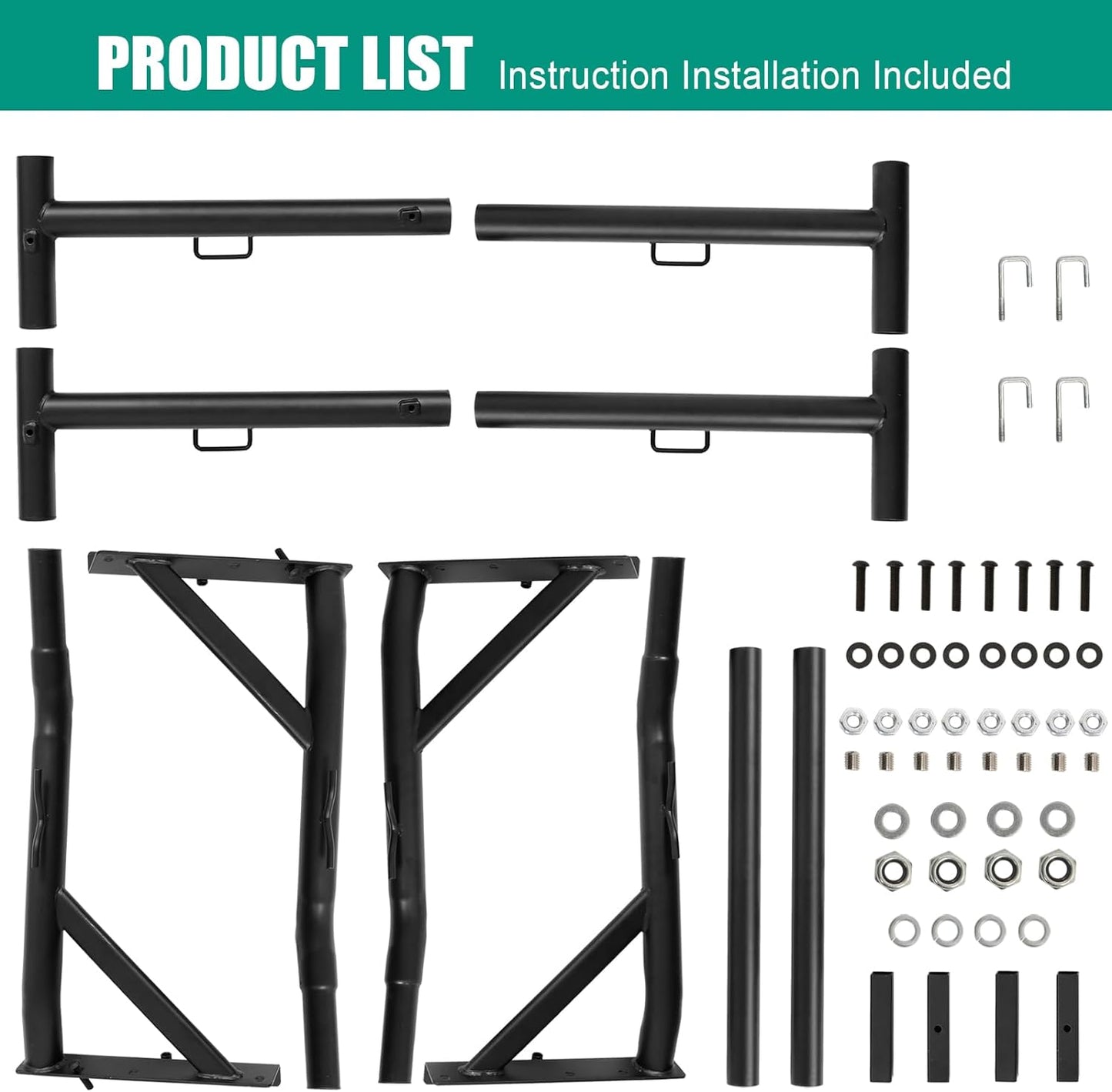 Non-Drilling Truck Rack Fit for 52" to 71" Wide Truck Bed, 800 lb. Capacity