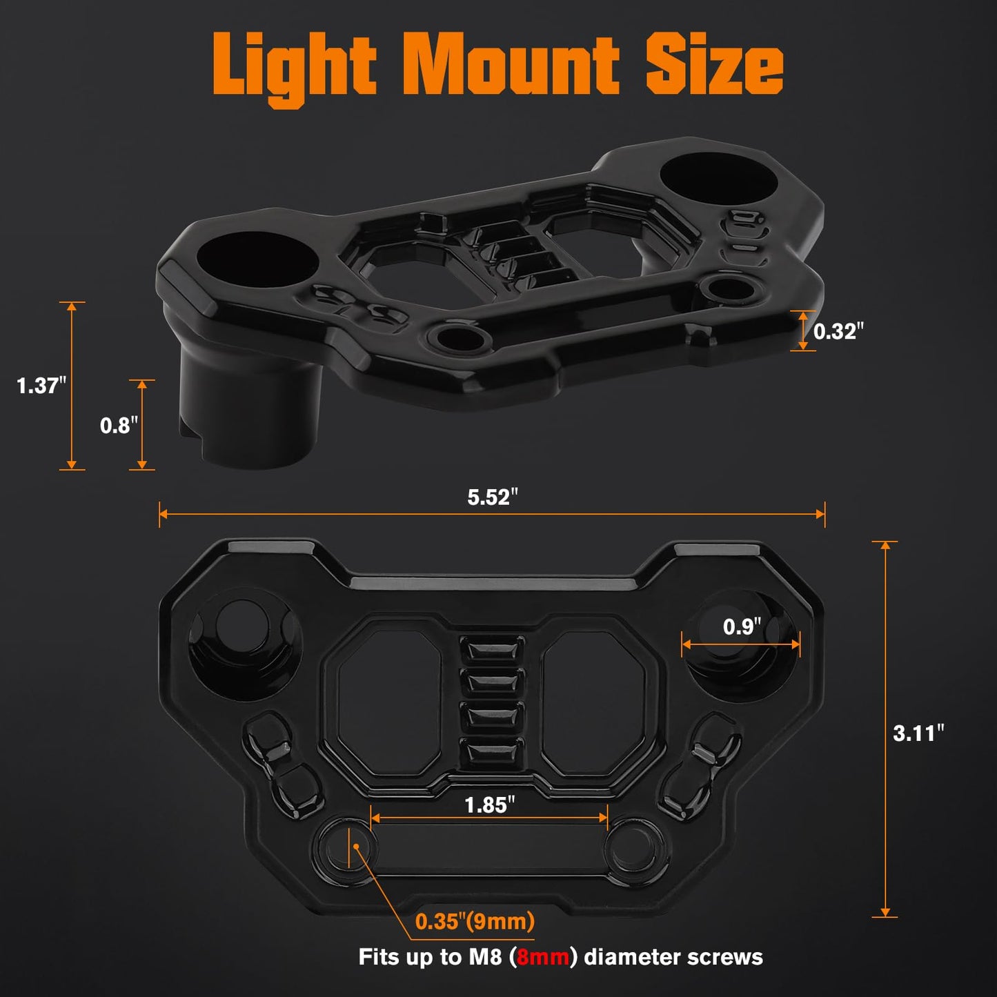 Hood & A-Pillar Light Mounts for 2018-2025 Jeep Wrangler JL & Gladiator JT