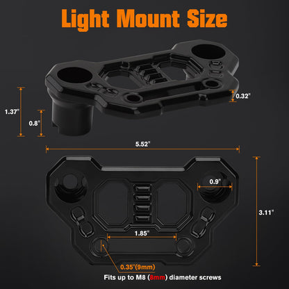 Hood & A-Pillar Light Mounts for 2018-2025 Jeep Wrangler JL & Gladiator JT