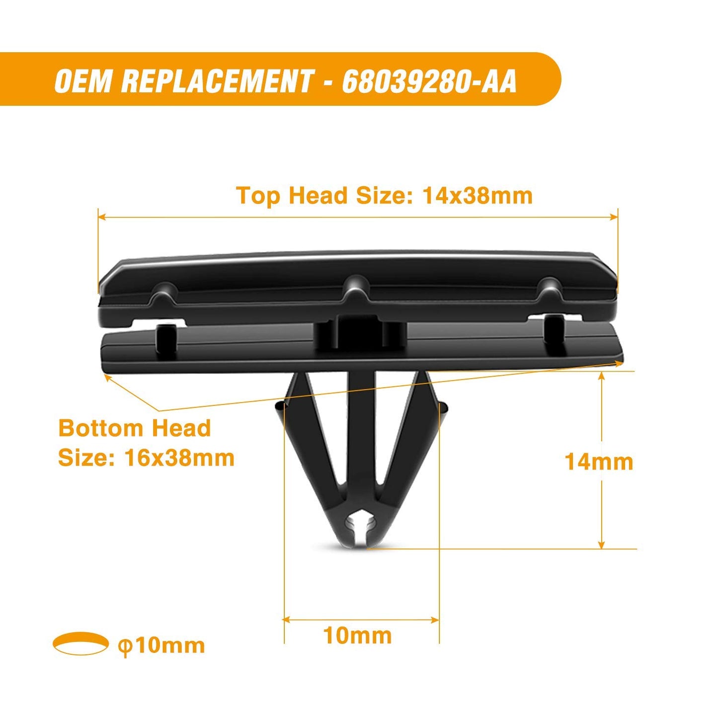 60-PCS Fender Flare Retainer Clip Kit for Jeep/Chrysler/Ford/GMC - Includes Fastener Remover