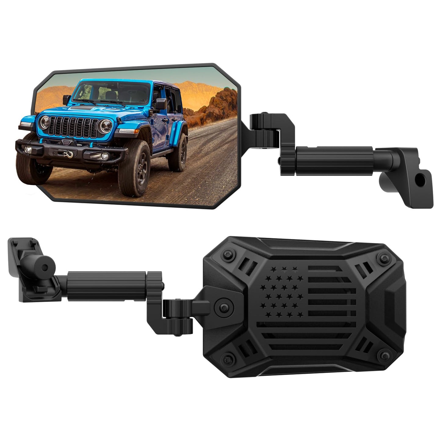 Side Mirrors for 2024-2026 Jeep Wrangler JL & Gladiator JT - Doors-Off, No-Vibrate (Excludes 1986-2023)