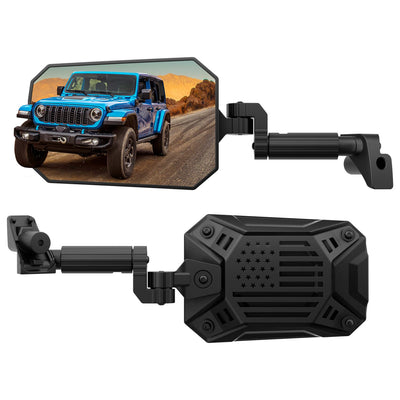 Side Mirrors for 2024-2026 Jeep Wrangler JL & Gladiator JT - Doors-Off, No-Vibrate (Excludes 1986-2023)