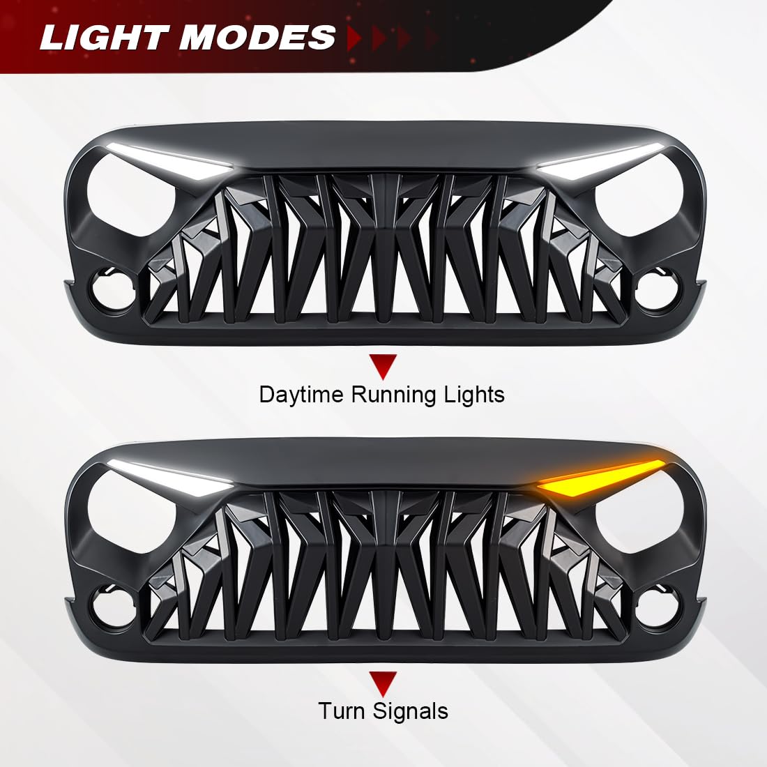 Matte Black Front Grill for Jeep Wrangler JK JKU