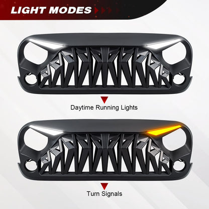 Matte Black Front Grill for Jeep Wrangler JK JKU