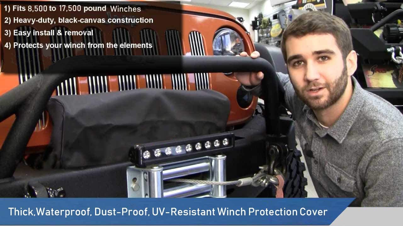 Heavy Duty Winch Cover - Waterproof & Dustproof for 8500-17500 lb Winches (Black)（1pcs）