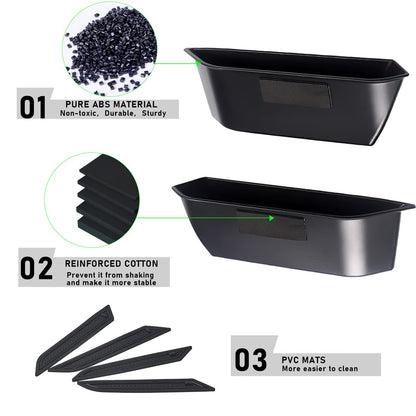4-PCS Door Handle Storage Boxes for 2021-2025 Ford Bronco - Front & Rear Armrest Phone Organizer