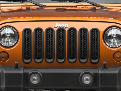 Honeycomb Grille Inserts for Jeep Wrangler JK, Matte Black