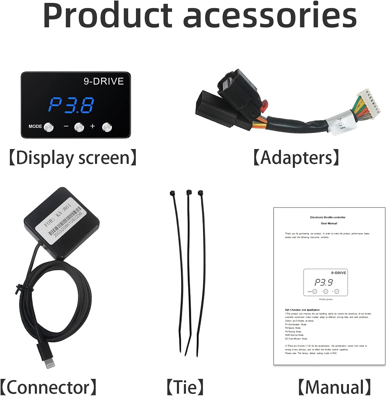 Throttle Response Controller 9 Drive Modes Smart Electronic Racing Accelerator Compatible with Ford F150 F250 Raptor Fusion Focus Grand Mondeo Ranger Transit Mazda 5 6 BT-50 CX-9