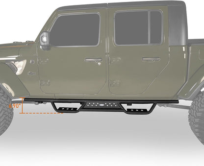 6.9" Drop Down Side Step Bars Running Boards for Jeep Gladiator JT 2020 2021 2022 2023 2024 - OHMU