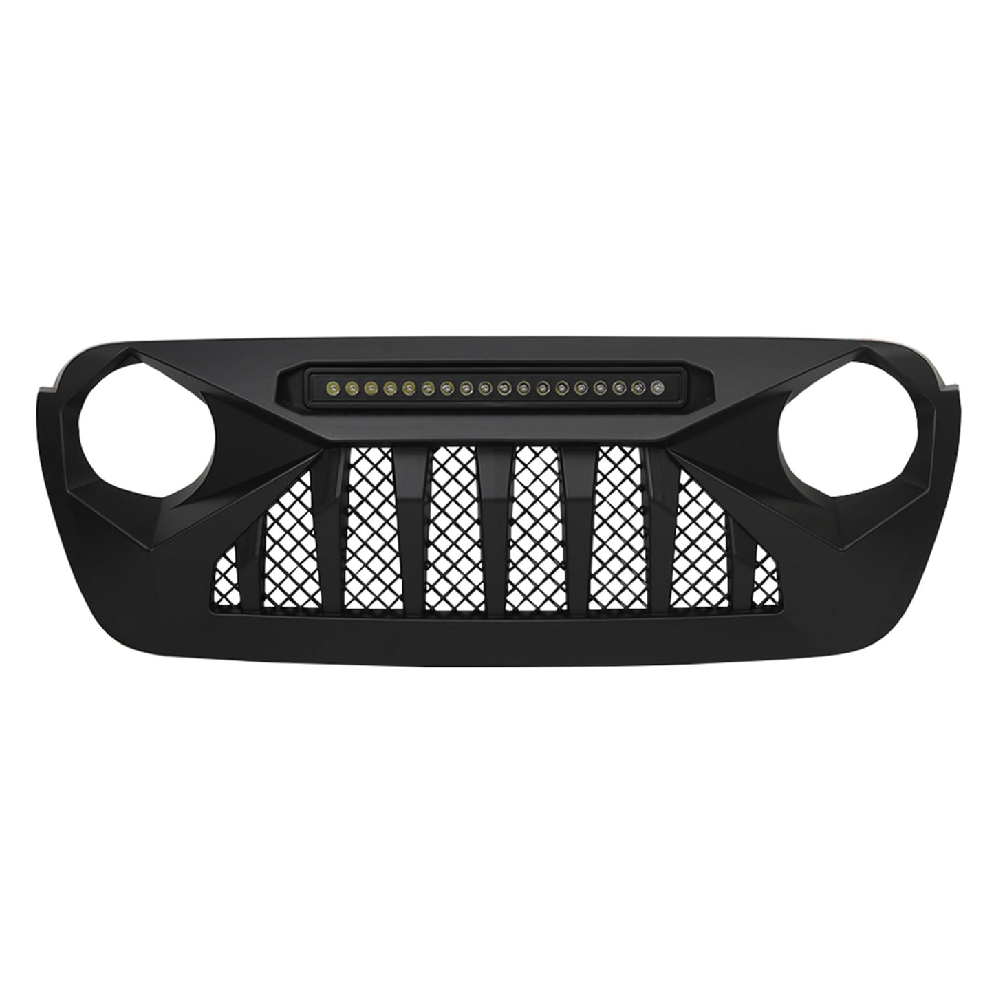 Demon Grille with LED Off-Road Lights for Jeep JL/JT, Matte Black