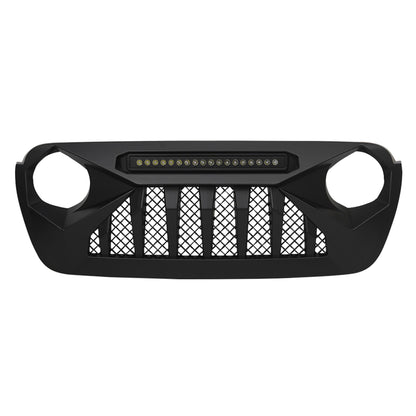 Demon Grille with LED Off-Road Lights for Jeep JL/JT, Matte Black