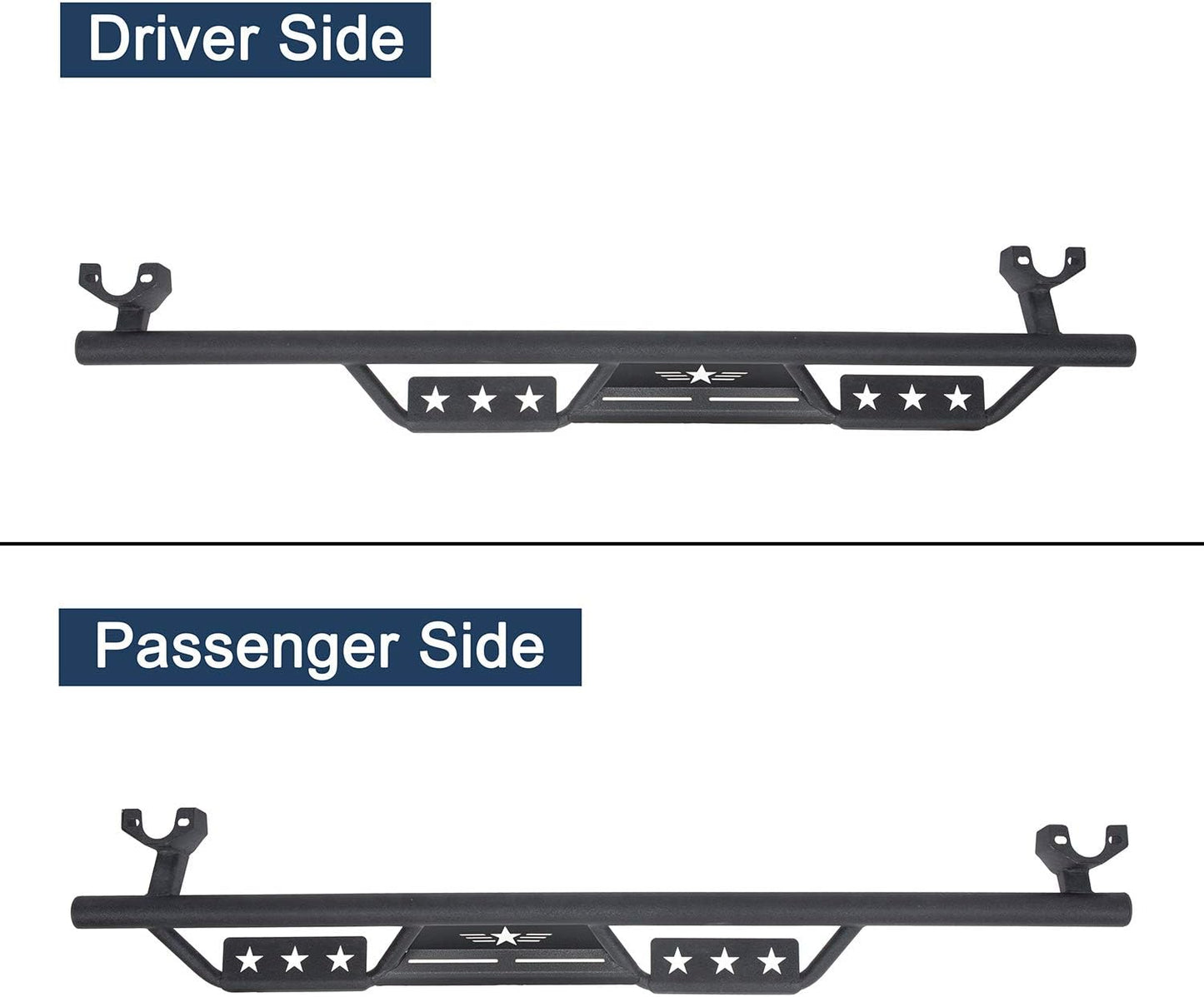 Solid Steel Running Boards for 2007-2018 Jeep Wrangler JKU 4-Door