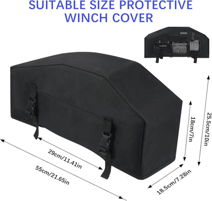 Heavy Duty UV Winch Cover for up to 12000 lb Electric Winches (Black)