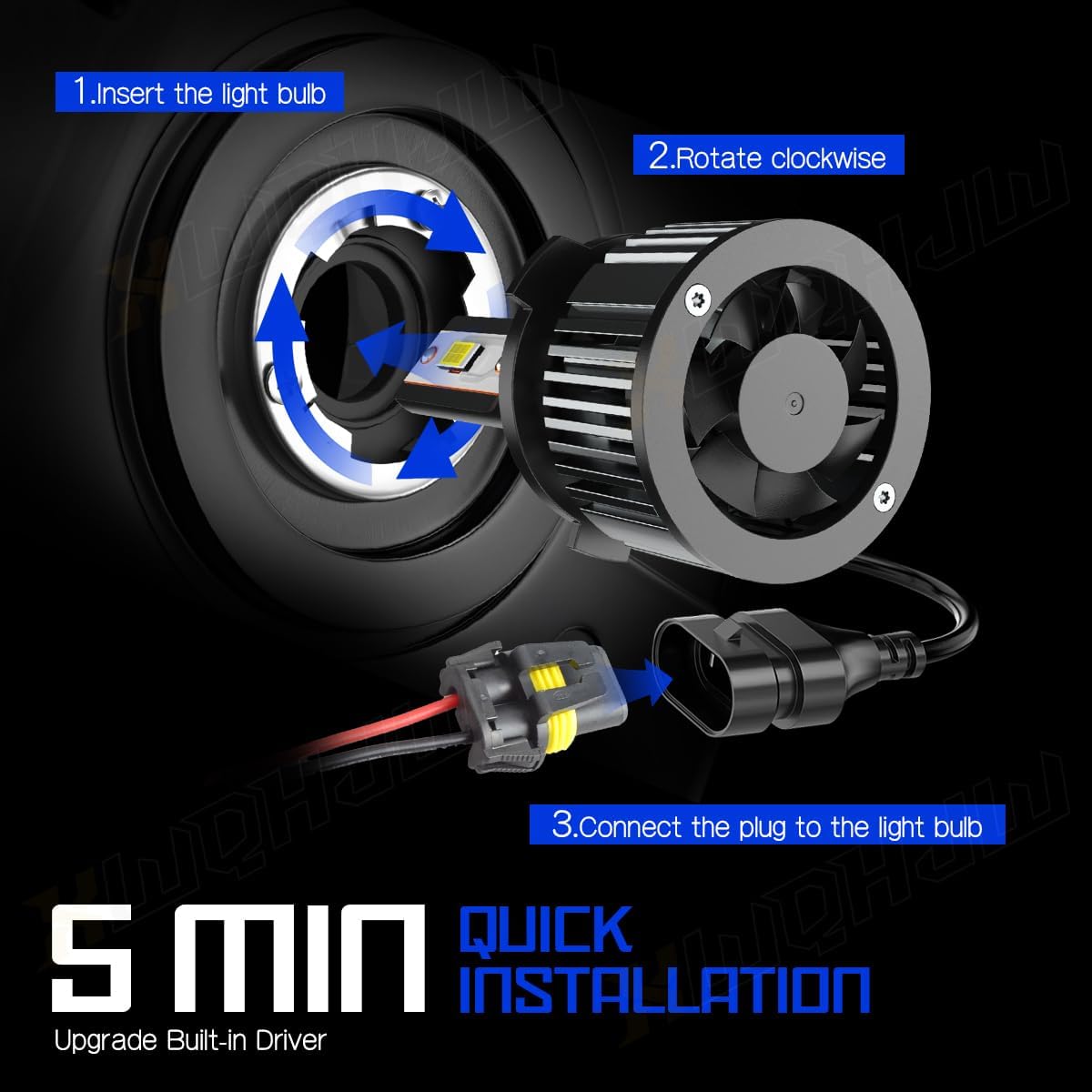 Compatible For Dodge RAM 1500 2500 3500 High and Low Beams Light Bulbs 2009 2010 2011 2012 2013 2014 2015 2016 2017 2018 2019 2020 2021 2022 2023, 6500K White, 500% Brightness, Plug n Play, Pack of 4